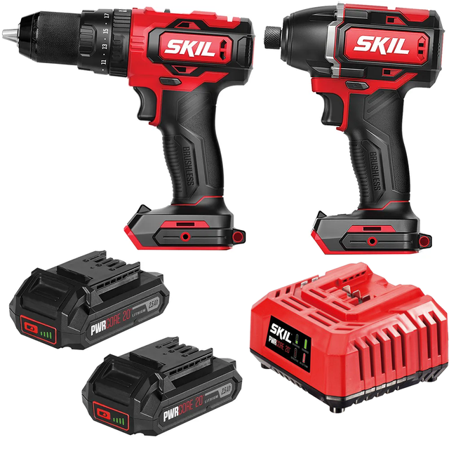 Skil CB7488B-20 PWRCore 20 Brushless 20V 4-Tool Combo Kit with Pwr Jump Charger