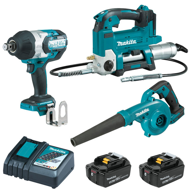 Makita 18V 5.0Ah 3 Piece Cordless Combo Kit DLX3172T TradeTools