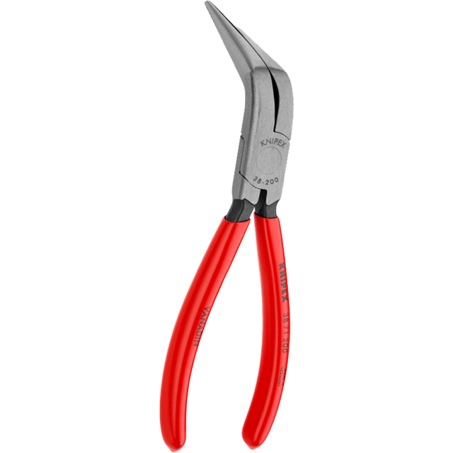 Knipex Angled Needle Nose Pliers 200 mm Plastic-Coated Handles