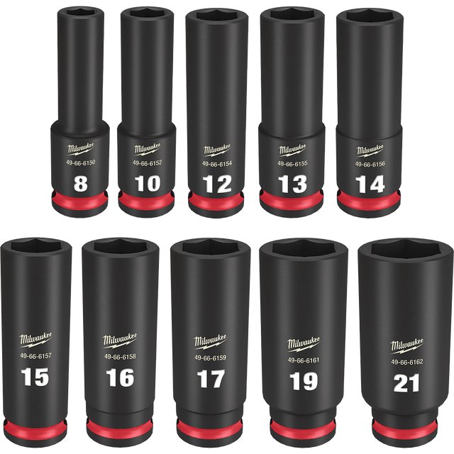 Milwaukee 3/8" Drive 10 Piece Metric Deep 6 Point Impact Socket Set 49667051 TradeTools