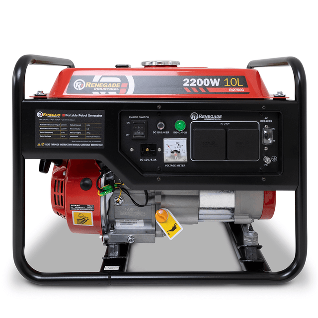 Renegade Industrial 2200W 5.5HP Portable Petrol Generator RI2750G TradeTools