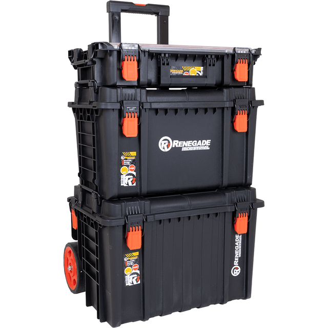 Renegade Industrial Stackable Storage Clear Top Box Combo Kit - RISSCTBK