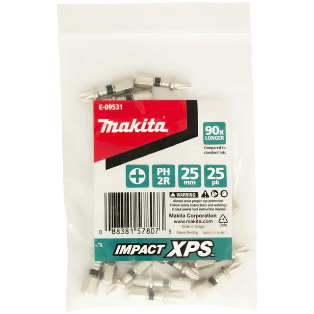 Makita Impact XPS PH2R x 25mm Insert Bits - 25 Pack - E-09531 | TradeTools