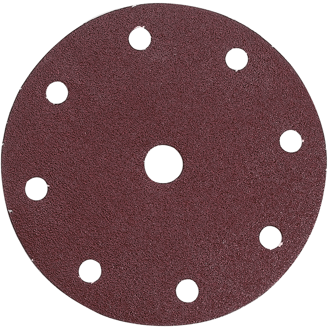 Makita 150mm 400 Grit Hook & Loop Brown 9 Hole Sanding Discs 50 Pack