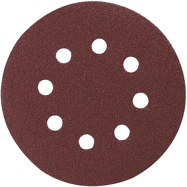 Makita 125mm 80 Grit Hook Loop Brown Punched Sanding Discs 10