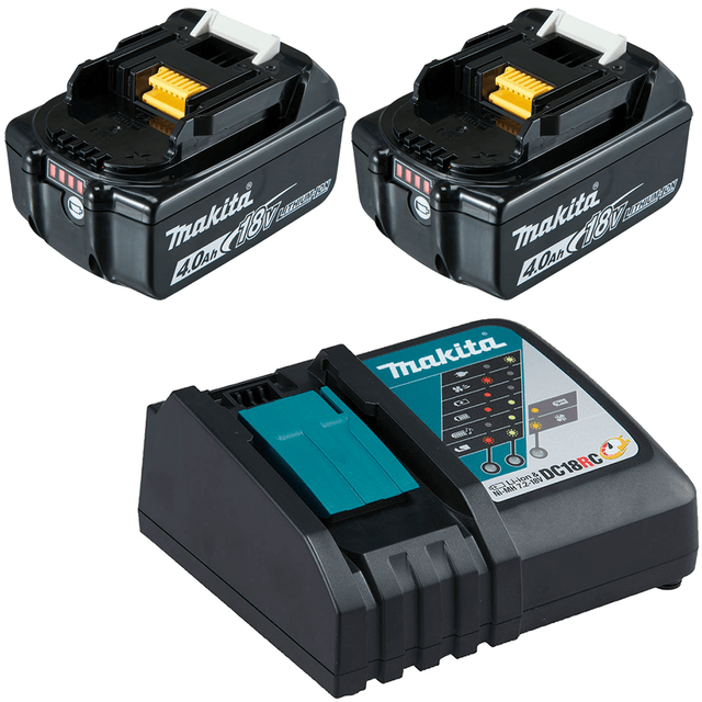 Makita 18V Single Port Rapid Charger With 2 x 4.0Ah Batteries