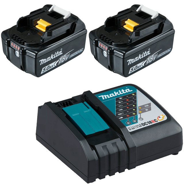 2 Batteries 18V 5,0Ah et chargeur Makita 197570-9