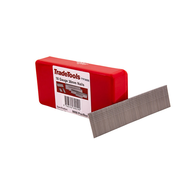 TradeTools C1 Series Stainless Steel 30mm 18 Gauge Brad Nails Box of