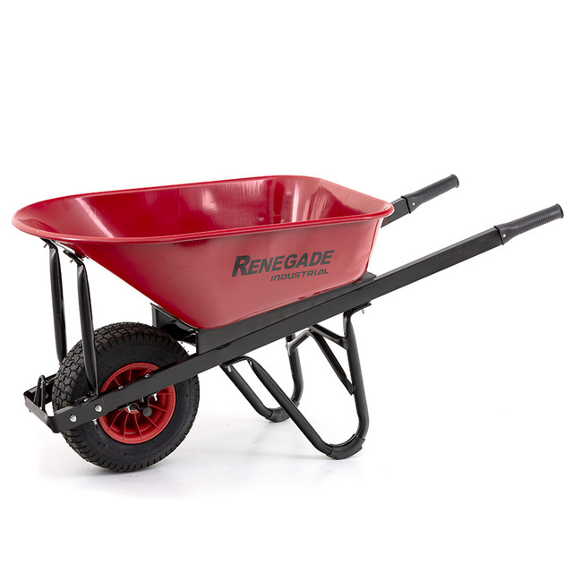 Renegade Industrial Plastic Rim Steel Tray Wheel Barrow WB8612