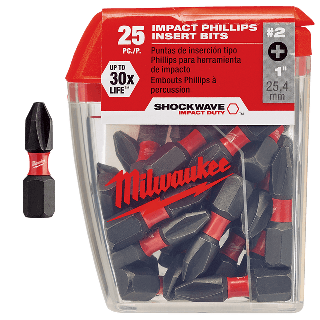 Milwaukee SHOCKWAVE™ Impact Duty Bits PZ2 x 25mm (Pack 25) – Tradesetter