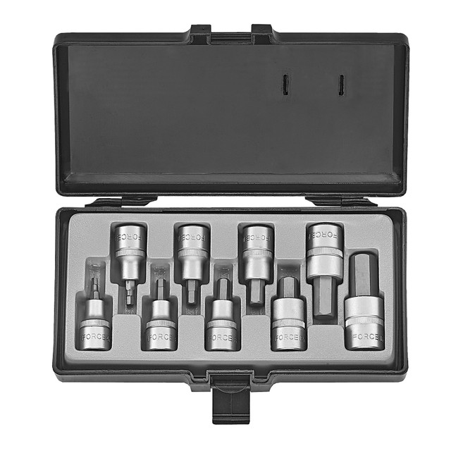 Force 1/2 Drive 9 Piece Hex Imperial Socket Set - 4101S