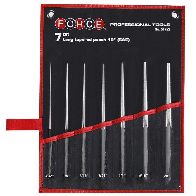 Force 7 Piece Assorted Long Tapered Punch Set - 50722