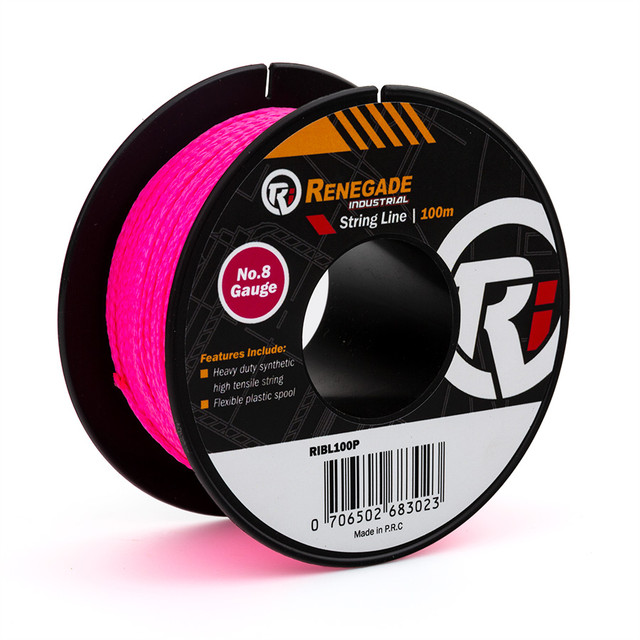 Renegade Industrial 100m Pink Fluro Brickies String Line - RIBL100P