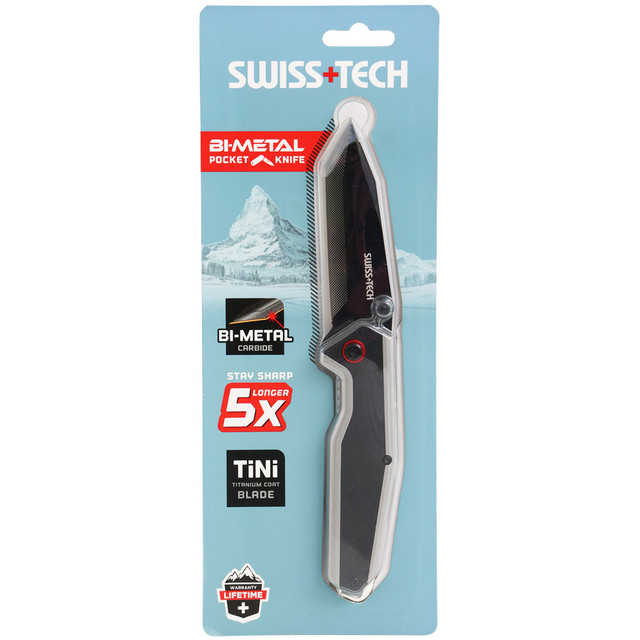 Swiss Tech 88mm (3.5) Bi-Metal Carbide Folding Pocket Knife - ST012004