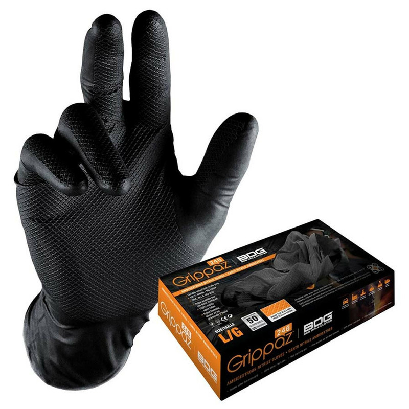 GRIPPAZ Black Nitrile Gloves - XL - 50 Pack - GNSBDNXL | TradeTools