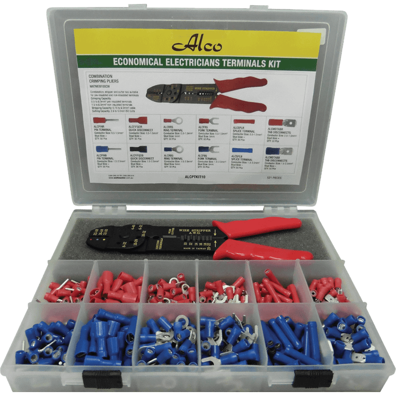 Alco 521 Piece Electrician's Terminals Kit - ALCPTKIT10 | TradeTools