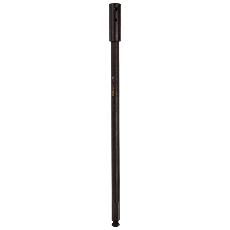 MaxTool 12-Inch Extension Bar – 7/16" Hex Shank, Black Oxide Hole Saw Adapter For Deep & Hard-to-Reach Drilling