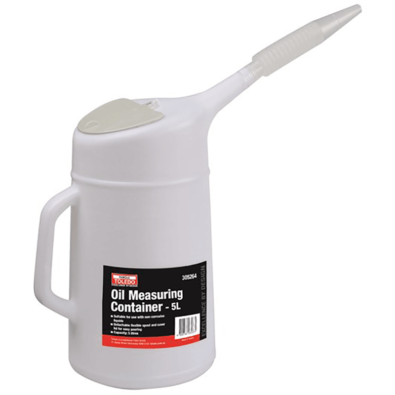 Oil Container Tool Toledo 5L Oil Measuring Container With Flexible Spout - 305264 | TradeTools