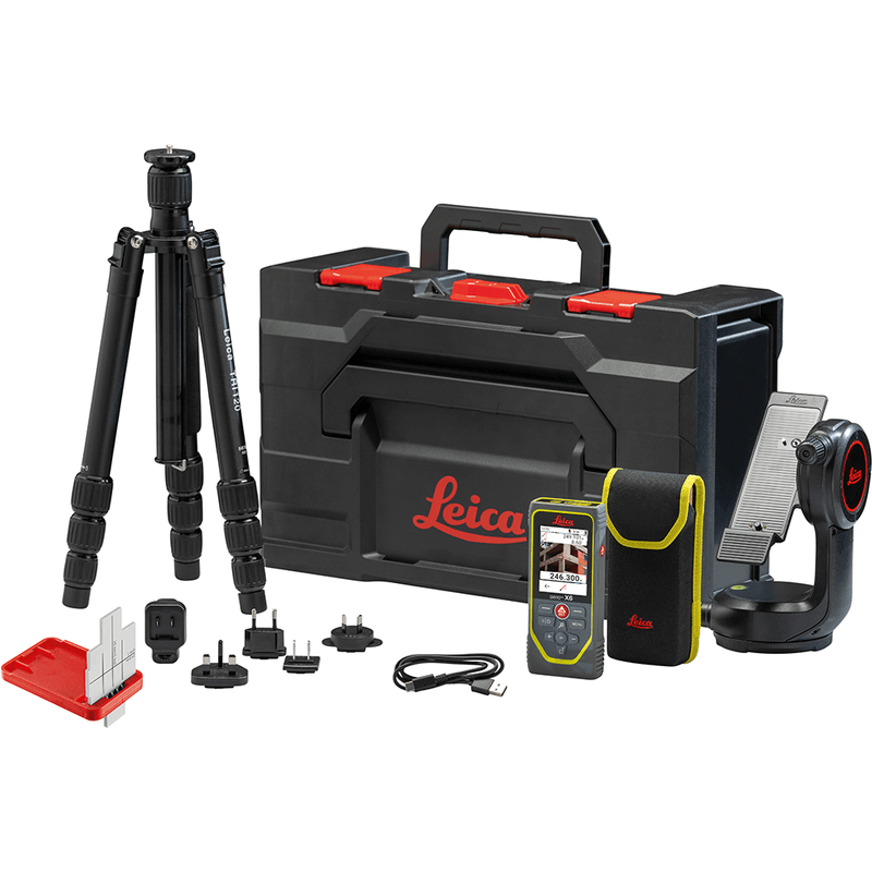 Leica DISTO X6 P2P Bluetooth Smart 250m Laser Distance Measurer Kit ...