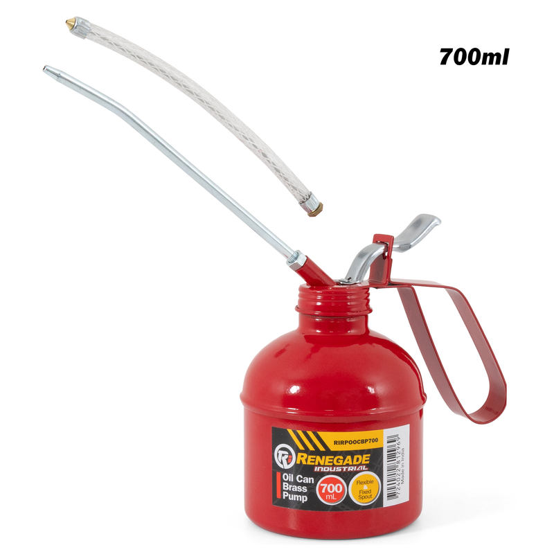 Machine Oil Can Renegade Industrial 700mL Brass Pump Oil Can With Flexible & Fixed ...