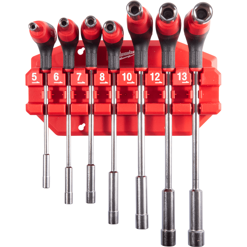 JET 7-Piece Metric Cushion Grip Nutdriver Set – Chrome Vanadium Steel, Chrome Plated, Hollow Shaft, With Plastic Case