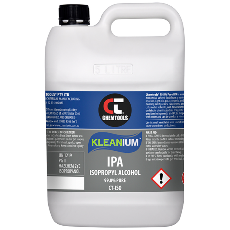 Iso Cleaner Instrument Chemtools Kleanium 99.8% IPA Isopropyl Alcohol 5L Container - CT-ISO-5L ...