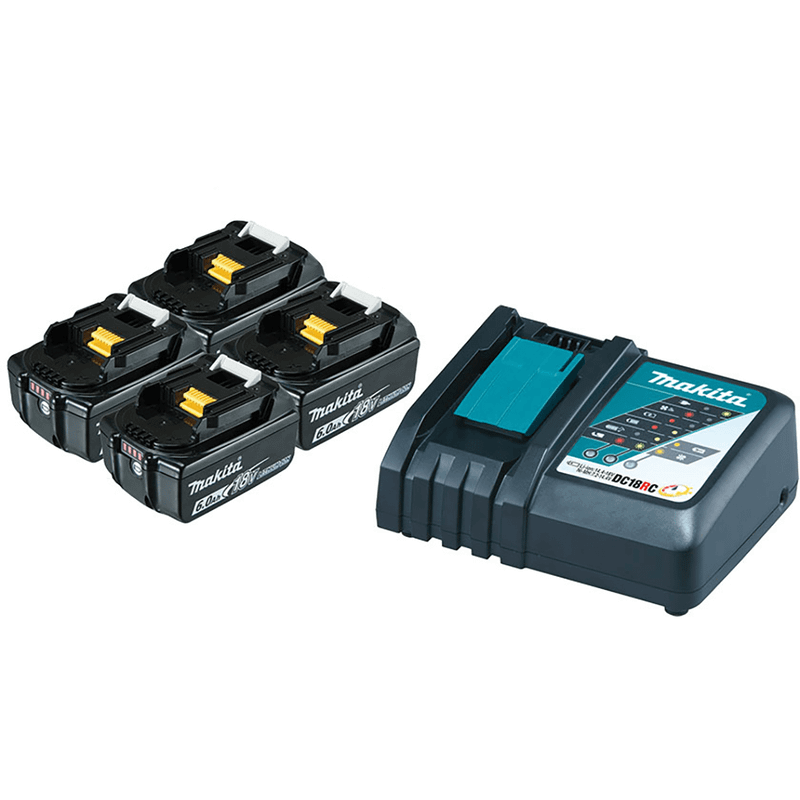 MAKITA 18V 6Ah 9Ahセット Makita 18V 4x 6.0Ah Batteries & Charger Starter Pack - B-90934