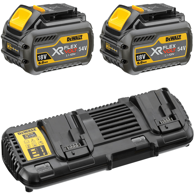 DeWALT 18V/54V XR FLEXVOLT Batteries Dual Port Charger Kit