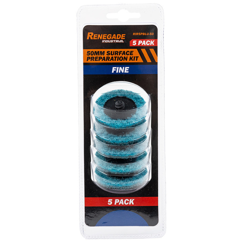 Renegade Industrial 50mm FINE Roloc Blue Surface Condition Discs - 5 ...