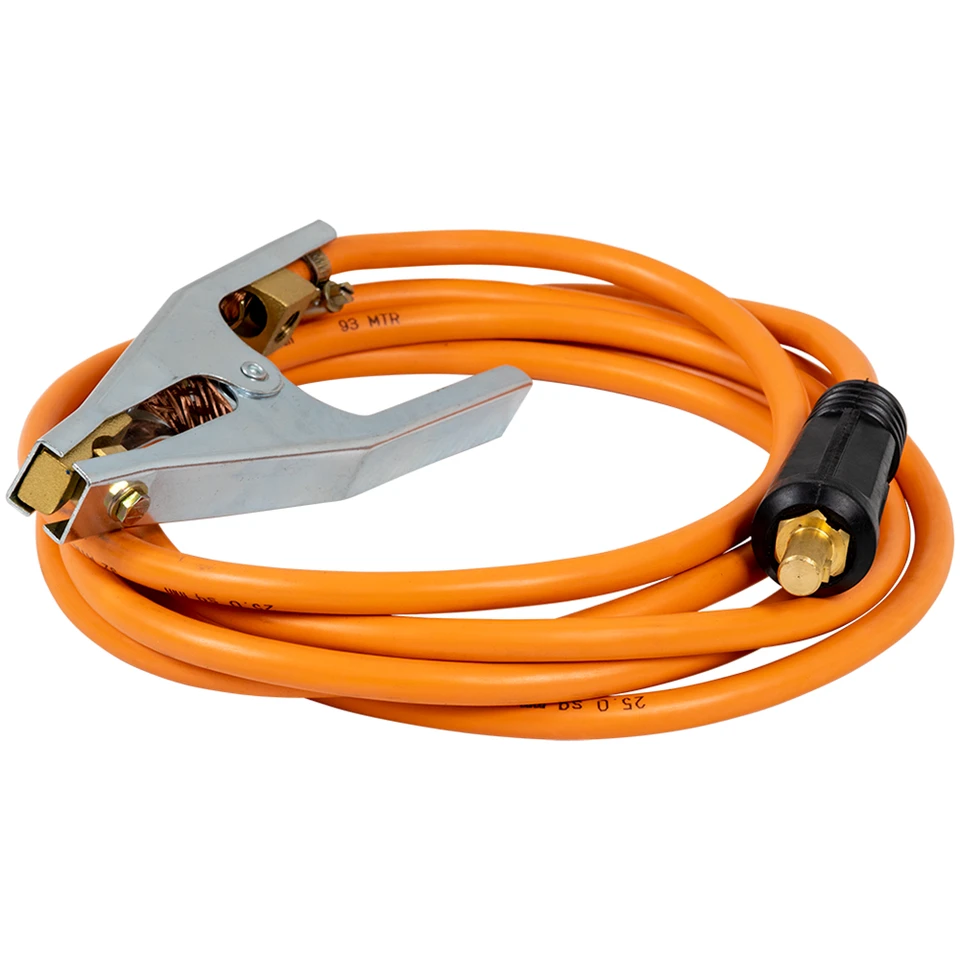Weldclass Welding Earth Lead 280A, 4m x 25mm2 Cable with 35-50 Dinse Plug