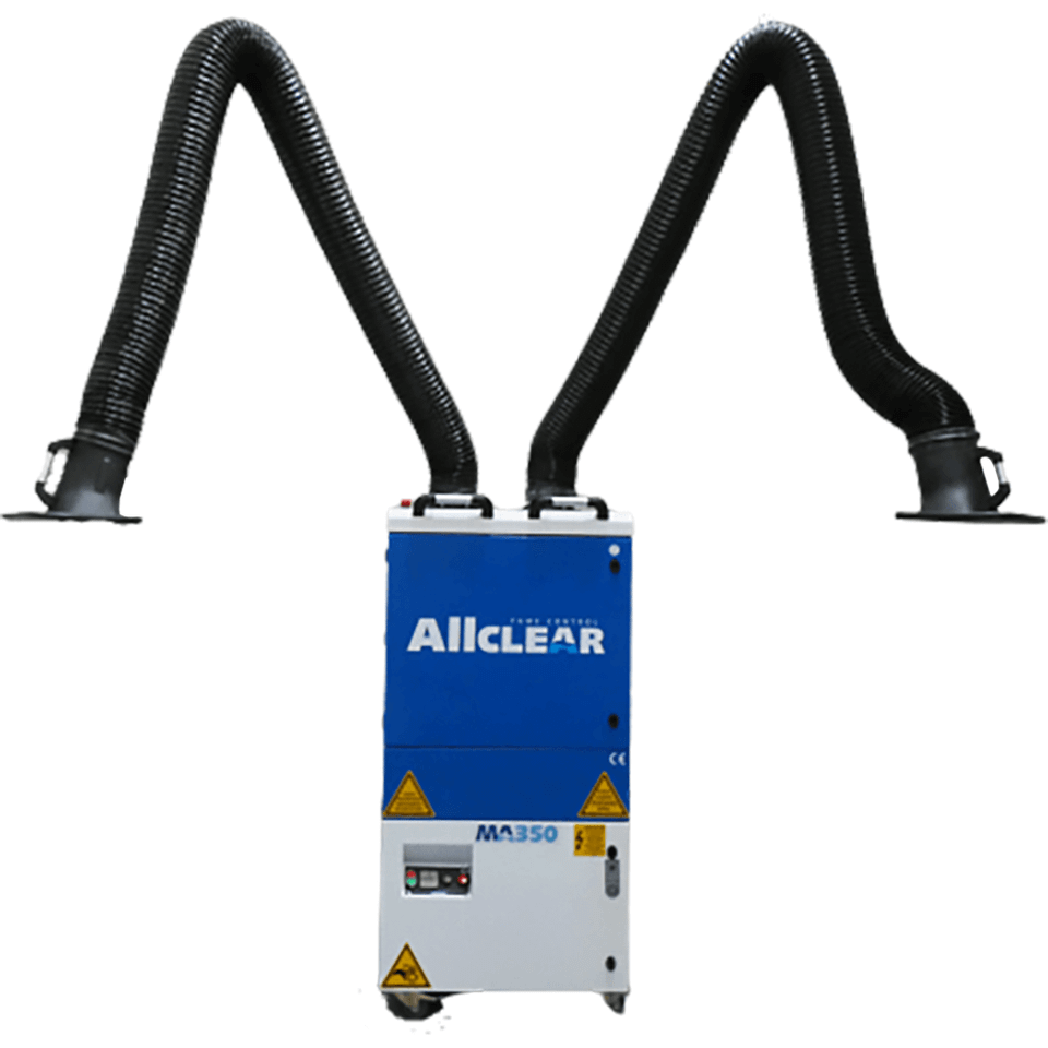 Weldclass ALLCLEAR MA350 STD Mobile Welding Fume Extractor, Twin 3m Arms, 3-Phase 415V