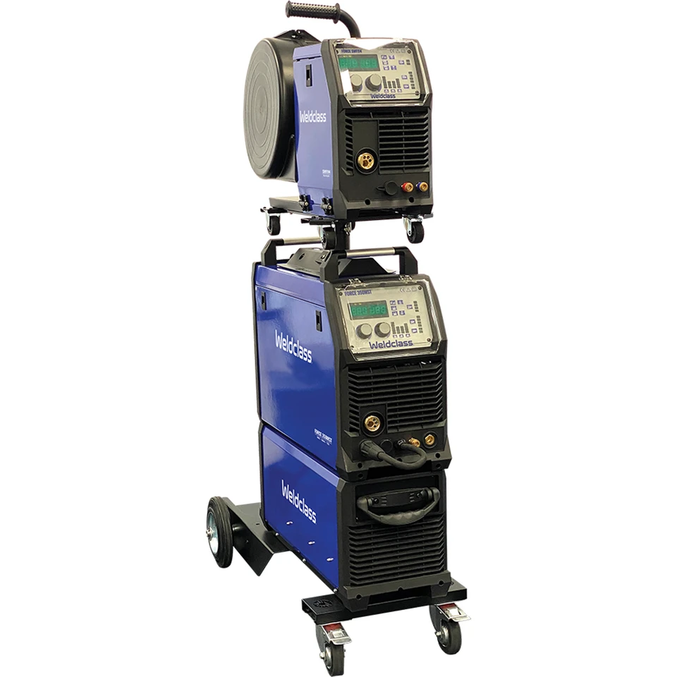 Weldclass FORCE 350MST MIG/Stick/TIG Welder 350A 3-Phase with SWF114 Wire Feeder & Toolbox Trolley