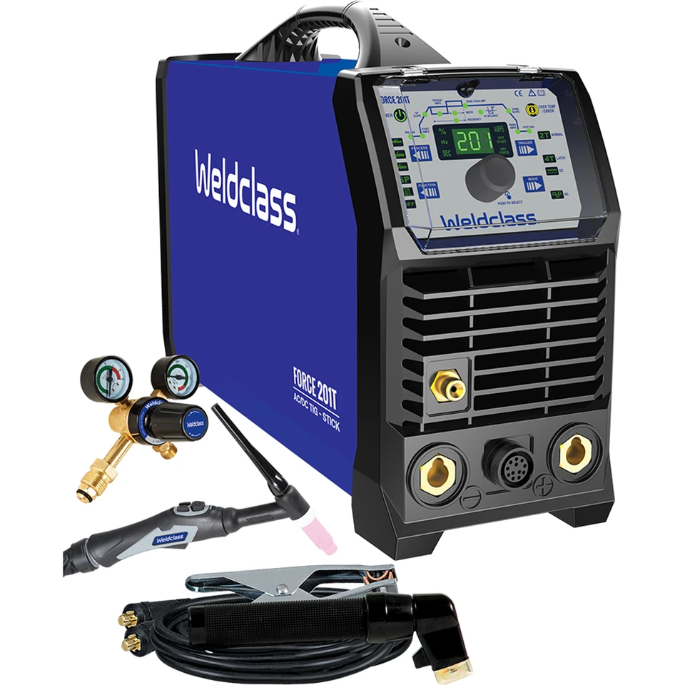 Weldclass FORCE 201T AC/DC Pulse TIG Welder 200A, 15A Plug