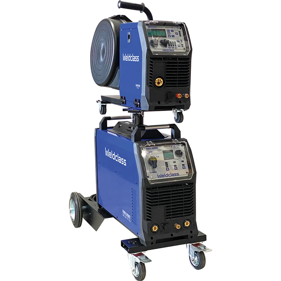 Weldclass FORCE 395MST Pulse MIG/Stick/TIG Welder 400A 3-Phase with SWF106 Wire Feeder & Wheel Kit