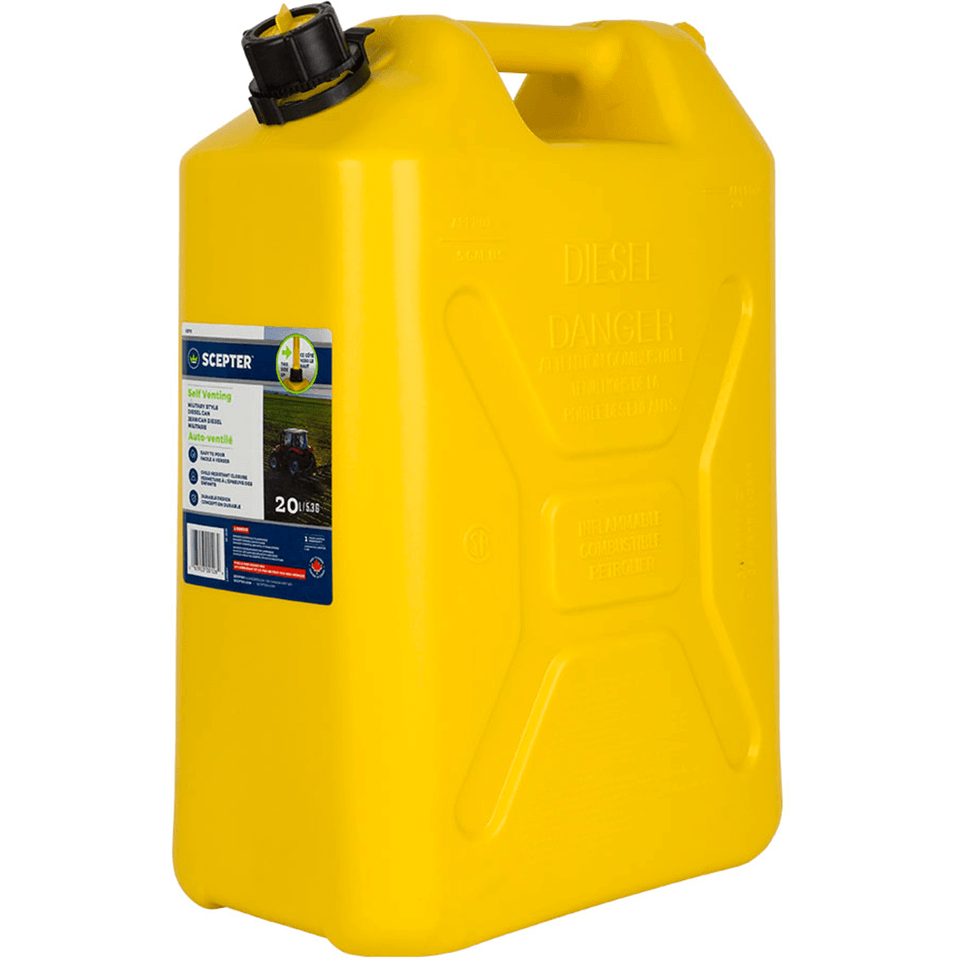 Scepter 20L Yellow Plastic Diesel Fuel Container - FUE6105 | TradeTools