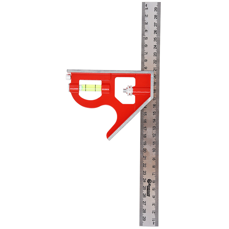 Heavy Duty Stainless Steel Metric 300mm Combination Square Vial Ruler