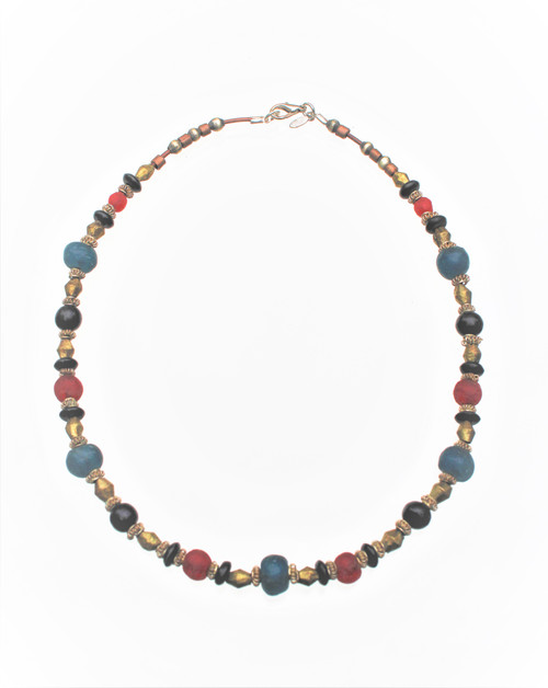 NL203 Red/Blue Bottle Beads