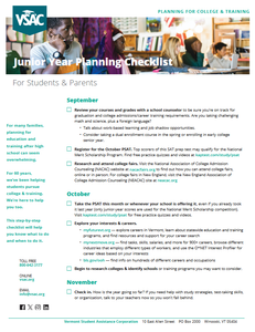 Junior Year Month-By-Month Planning Checklist