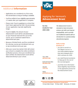 Advancement Grant Brochure Advancement Grant Brochure