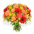 Orange and red flowers bouquet made with red germini and yellow alstroemeria Orange and red flowers bouquet made with red germini and yellow alstroemeria