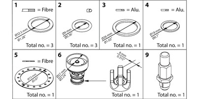 Danfoss 027H3043 Overhaul kit, Cone, sealing, packing gland