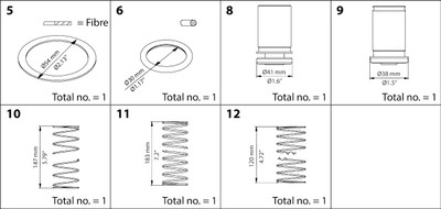 Danfoss 148B6168 Overhaul kit, Piston and sealing