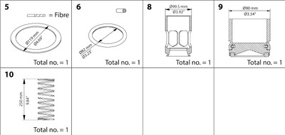 Danfoss 148B6172 Overhaul kit, Piston and sealing