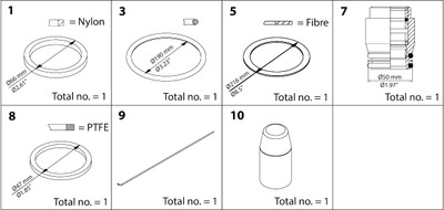 Danfoss 148B6473 Repair kit, Packing gland and sealing