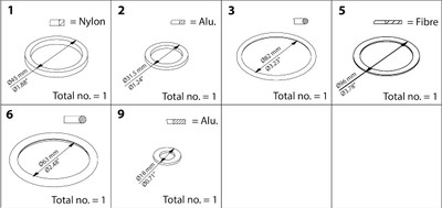 Danfoss 148B6055 Inspection kit, Sealing parts