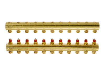 Danfoss 088U0512 Manifold FHF, Brass, Number of heating manifold connections [loops] [Max]: 11, 10 bar