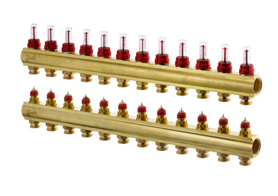 Danfoss 088U0752 Manifold FHF-F, Brass, Number of heating manifold connections [loops] [Max]: 12, 6 bar