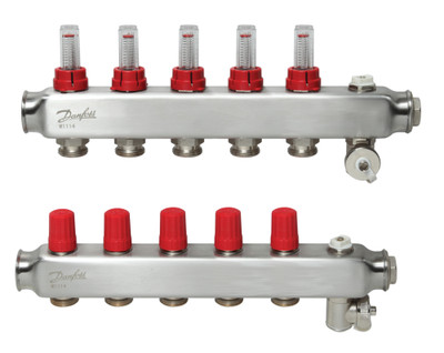 Danfoss 088U0756 Manifold SSM-F, Stainless steel, Number of heating manifold connections [loops] [Max]: 5, 6 bar