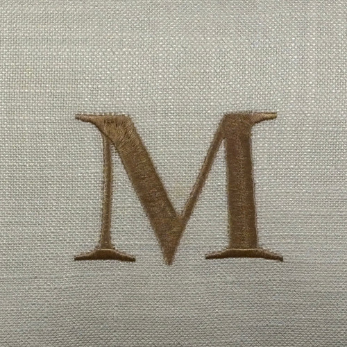 Cojín Segovia lino blanco con vivo ocre