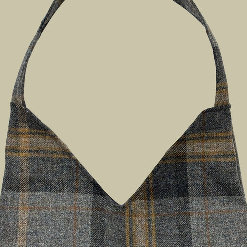 Bolso Tartán Lana Shetland gris y amarillo